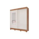 Ver imagem 1 de Guarda Roupa Casal 2 Portas de Correr (1 C/ Espelho) e 8 Gavetas Ilheus Cinamomo/off White - Panan
