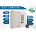 Ver imagem 2 de Guarda Roupa Casal 2 Portas de Correr (1 C/ Espelho) e 8 Gavetas Ilheus Cinamomo/off White - Panan