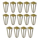 Ver imagem 1 de Kit 14 Pés de Metal 15 CM Hairpin Legs Mesas de Centro Puffs Dourado