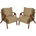 Ver imagem 1 de Kit 2 Poltrona Decorativa para Sala Recepção Consultório Reforçada em Madeira Maciça Shine Suede