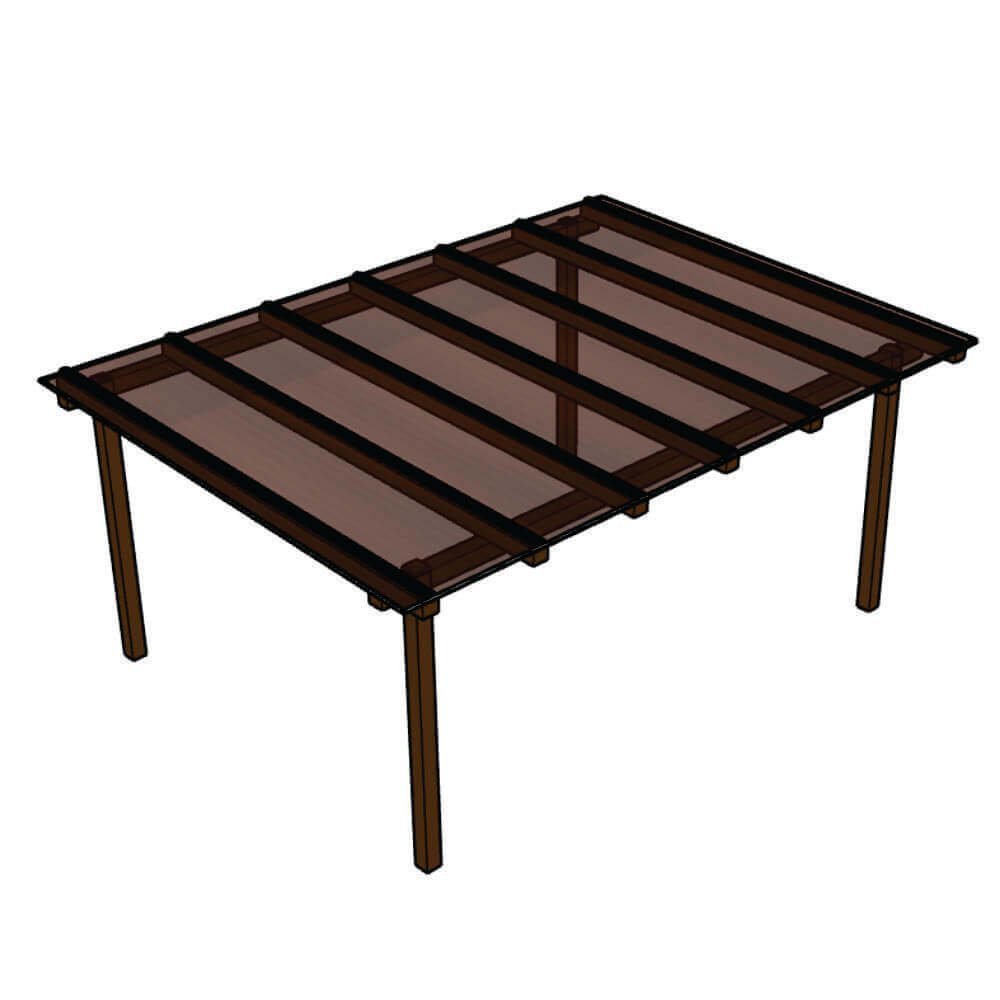 Cobertura Policarbonato Alveolar 4,00m x 1,50m - Bronze 6mm - 1