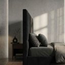 Ver imagem 5 de Cabeceira Luzzi Decor para Cama Box Viúva Tamanho 1.28 -suede Preto