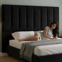 Ver imagem 3 de Cabeceira Luzzi Decor para Cama Box Viúva Tamanho 1.28 -suede Preto