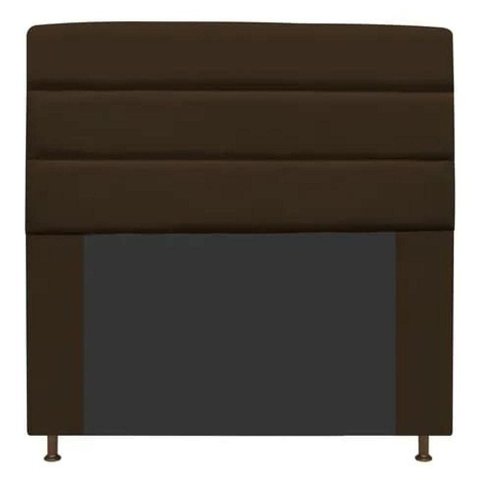 Cabeceira Estofada Turim 140cm Casal Courino Marrom
