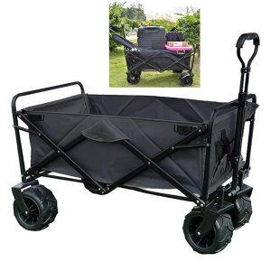 Carrinho Vagao Utilitario Dobravel Carga Roda Grande Caçamba Capacidade Armazenamento Resistente Ter