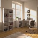 Ver imagem 1 de Escrivaninha Mesa Escritório em L Mingle com Estante 10 Nichos Espresso Móveis