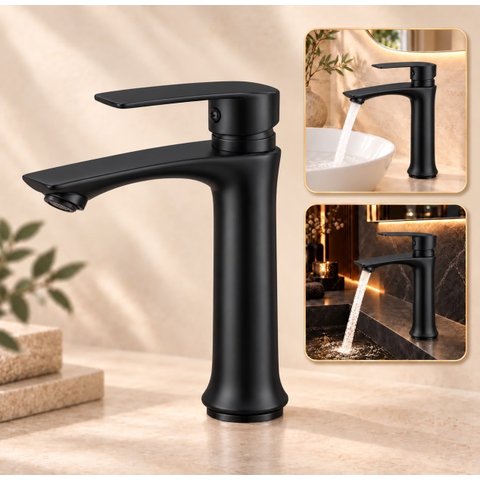 Torneira Lima Preta Baixa Aço Inox 304 Premium Luxo Goldenx