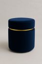 Ver imagem 2 de Kit Puff com Cinta Dourada Superior Azul Veludo