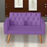 Kit Sofá 2 Lugares e 2 Poltrona Para Sala Bianca Capitonê e 2 Puff Redondo Suede Roxo - Móveis - 5