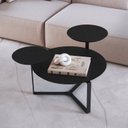 Ver imagem 1 de Mesa de Centro Três Tampos Chanfrado Orgânica Pé Metal Complementos
