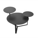 Ver imagem 4 de Mesa de Centro Três Tampos Chanfrado Orgânica Pé Metal Complementos