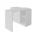 Ver imagem 6 de Escrivaninha Mesa Escritório em L e Estante Branco 4 Gavetas 10 Nichos Artany