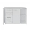 Ver imagem 5 de Escrivaninha Mesa Escritório em L e Estante Branco 4 Gavetas 10 Nichos Artany