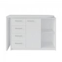 Ver imagem 5 de Escrivaninha Mesa Escritório em L 4 Gavetas e Estante 10 Nichos Espresso Móveis Branco