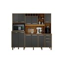 Ver imagem 1 de Kit de Cozinha Compacta Petra c/ 2 Gavetas e 11 Portas Cinamomo/Grafite - Valdemóveis