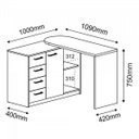 Ver imagem 5 de Escrivaninha Mesa Escritório em L e Estante Branco 4 Gavetas 2 Prateleiras Artany