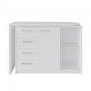 Ver imagem 3 de Escrivaninha Mesa Escritório em L e Estante Branco 4 Gavetas 2 Prateleiras Artany