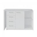 Ver imagem 3 de Escrivaninha Mesa Escritório em L 4 Gavetas e Estante 2 Prateleiras Espresso Móveis Branco