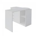 Ver imagem 4 de Escrivaninha Mesa Escritório em L e Estante Branco 4 Gavetas 2 Prateleiras Artany