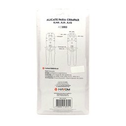 Alicate Crimpador Hayom, Rj45/rj11/rj12 com Desencapador de Cabos - Ai1003 - Amarelo - 6