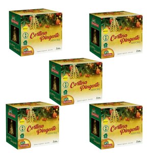 Kit 5 Cortina Pingente Arvore Branco Quente 108 Leds 4m Bivolt