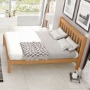 Ver imagem 5 de Cama Casal em Madeira Maciça Cabeceira Ripada 140cm Beatrice B07 Mel - Lyam Decor