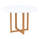 Ver imagem 1 de Mesa de Reunião Redonda P25 Pandin 110 Cm (largura) Tampo Mdp Branco Pé Aço Tubular Laranja