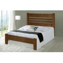 Ver imagem 1 de Cama Queen Size Moscou de Madeira Maciça Angelim Pedra/tauari - Cor Imbuia