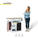 Ver imagem 3 de Tábua de Passar Roupa Multiuso Gabinete Mariana 01 Porta Branco Preto - Desk Design