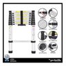 Escada Telescopica Extensiva Aço Inoxidável 9 Degraus 2,6m - 5