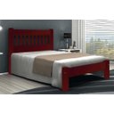 Ver imagem 1 de Cama Queen Size Lisboa de Madeira Maciça Angelim Pedra/tauari - Cor Mogno