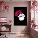 Ver imagem 2 de Quadro Decorativo Rosa e Branco 70x50cm Mold Preta