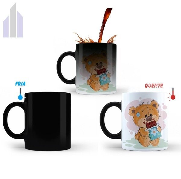 Caneca Mágica Urso com Chocolate Te Amo Mais que Chocolate - 3