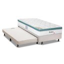Ver imagem 1 de Cama Box c/Auxiliar Solteiro: Colchão Herval MasterPocket Meditare + Base CRC Courano Branco(88x188)