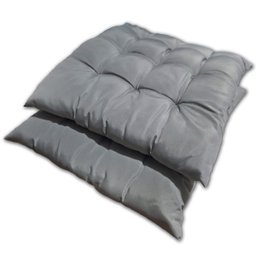 Kit 02 Almofadas Assento Futon Flat para Cadeira 40x40 Cinza - 1