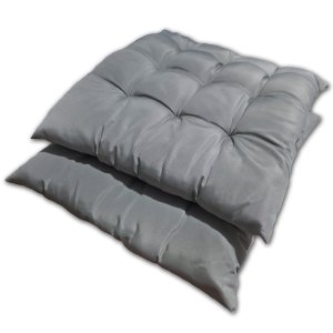 Kit 02 Almofadas Assento Futon Flat para Cadeira 40x40 Cinza