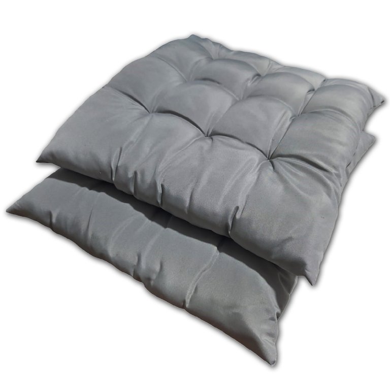Kit 02 Almofadas Assento Futon Flat para Cadeira 40x40 Cinza