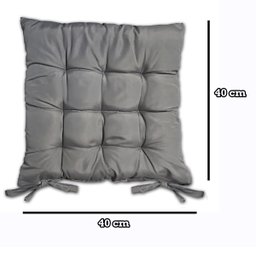 Kit 02 Almofadas Assento Futon Flat para Cadeira 40x40 Cinza - 6
