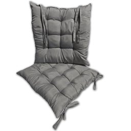 Kit 02 Almofadas Assento Futon Flat para Cadeira 40x40 Cinza - 4