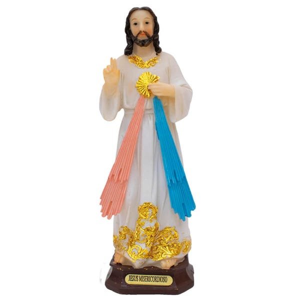 Kit Imagem Jesus Misericordioso 15cm e Caneca Mágica Deus é Bom o Tempo Todo - 6