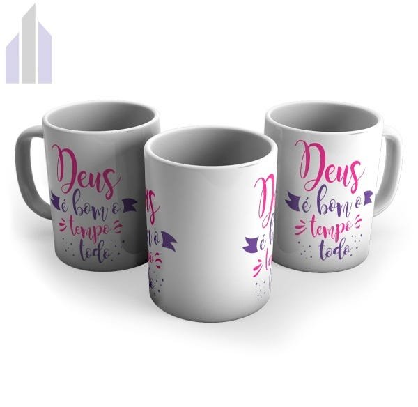 Kit Imagem Jesus Misericordioso 15cm e Caneca Mágica Deus é Bom o Tempo Todo - 5