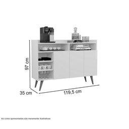 Buffet Aparador 3 Portas Nichos Retro Celta Giga Nature/off White - 3