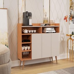 Buffet Aparador 3 Portas Nichos Retro Celta Giga Nature/off White - 1