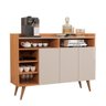 Buffet Aparador 3 Portas Nichos Retro Celta Giga Nature/off White - 2