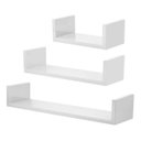 Ver imagem 3 de Kit 03 Prateleiras Brancas Em "U" de Parede Para decoração