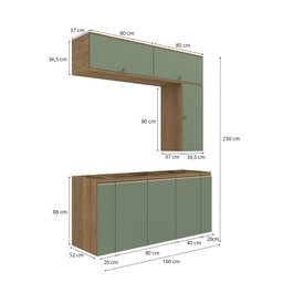 Conjunto para Banheiro Kappesberg Celeste 7 Peças Nogueira/verde 160cm - 4