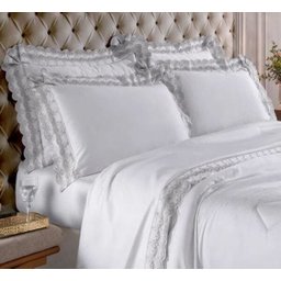 Jogo de Cama King com Renda Luana Percal 300 Fios Buettner 4 Peças Branco - 2