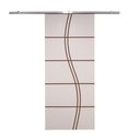Ver imagem 1 de Porta de Correr Branco Prime Frisada Kit Alumínio Fs Duplo - 210x110