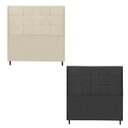Ver imagem 1 de Kit Cabeceira Barcelona Estofada Casal 144Cm Preto Botão Tecido + Cabeceira Barcelona Solteiro 94Cm