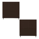 Ver imagem 1 de Kit Cabeceira Barcelona Estofada Casal 144Cm Marrom Botão Tecido + Cabeceira Barcelona Solteiro 94Cm